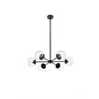 Living District Briggs 6-Light Mid-Century Metal Pendant in Black/Clear