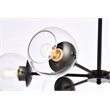 Living District Briggs 6-Light Mid-Century Metal Pendant in Black/Clear