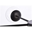Living District Briggs 6-Light Mid-Century Metal Pendant in Black/Clear