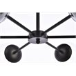 Living District Briggs 6-Light Mid-Century Metal Pendant in Black/Clear