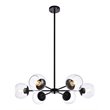 Living District Briggs 6-Light Mid-Century Metal Pendant in Black/Clear