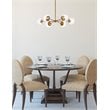 Living District Briggs 6-Light Mid-Century Metal Pendant in Brass/Clear