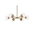 Living District Briggs 6-Light Mid-Century Metal Pendant in Brass/Clear