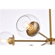 Living District Briggs 6-Light Mid-Century Metal Pendant in Brass/Clear