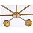 Living District Briggs 6-Light Mid-Century Metal Pendant in Brass/Clear