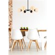 Living District Briggs 6-Light Mid-Century Metal Pendant in Black and White