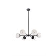 Living District Briggs 6-Light Mid-Century Metal Pendant in Black and White