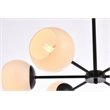Living District Briggs 6-Light Mid-Century Metal Pendant in Black and White