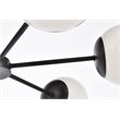 Living District Briggs 6-Light Mid-Century Metal Pendant in Black and White