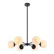 Living District Briggs 6-Light Mid-Century Metal Pendant in Black and White