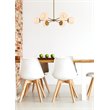 Living District Briggs 6-Light Mid-Century Metal Pendant in Brass and White