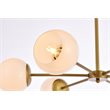Living District Briggs 6-Light Mid-Century Metal Pendant in Brass and White