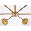 Living District Briggs 6-Light Mid-Century Metal Pendant in Brass and White