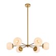 Living District Briggs 6-Light Mid-Century Metal Pendant in Brass and White