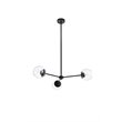 Living District Briggs 3-Light Mid-Century Metal Pendant in Black and Clear