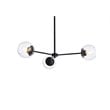 Living District Briggs 3-Light Mid-Century Metal Pendant in Black and Clear