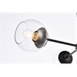 Living District Briggs 3-Light Mid-Century Metal Pendant in Black and Clear