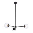 Living District Briggs 3-Light Mid-Century Metal Pendant in Black and Clear