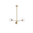 Living District Briggs 3-Light Mid-Century Metal Pendant in Brass and Clear