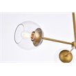 Living District Briggs 3-Light Mid-Century Metal Pendant in Brass and Clear
