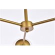 Living District Briggs 3-Light Mid-Century Metal Pendant in Brass and Clear