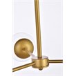 Living District Briggs 3-Light Mid-Century Metal Pendant in Brass and Clear