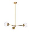 Living District Briggs 3-Light Mid-Century Metal Pendant in Brass and Clear