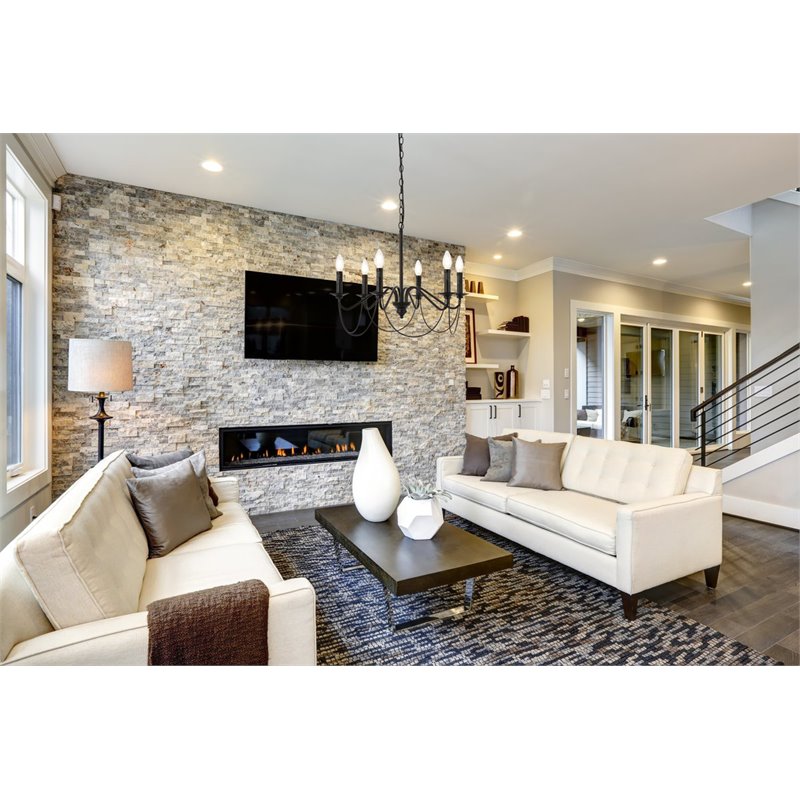 Living District Westley 6-Light Mid-Century Metal Pendant in Black