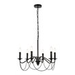 Living District Westley 6-Light Mid-Century Metal Pendant in Black