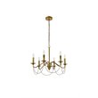 Living District Westley 6-Light Mid-Century Metal Pendant in Brass
