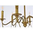 Living District Westley 6-Light Mid-Century Metal Pendant in Brass
