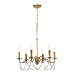 Living District Westley 6-Light Mid-Century Metal Pendant in Brass