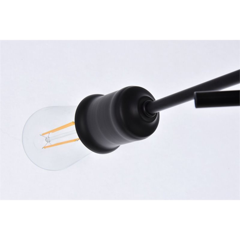 Living District Xavier 3-Light Mid-Century Metal Flush Mount in Black