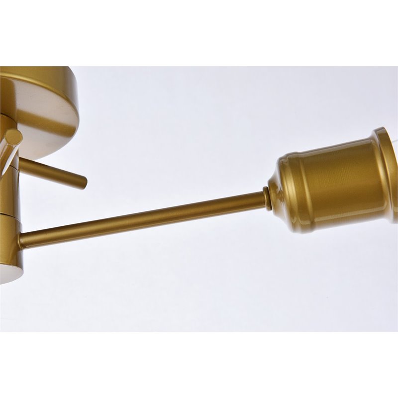 Living District Xavier 3-Light Mid-Century Metal Flush Mount in Brass