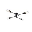 Living District Xavier 4-Light Mid-Century Metal Flush Mount in Black