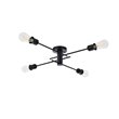 Living District Xavier 4-Light Mid-Century Metal Flush Mount in Black