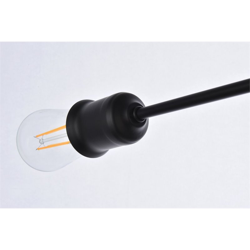 Living District Xavier 4-Light Mid-Century Metal Flush Mount in Black