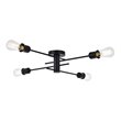Living District Xavier 4-Light Mid-Century Metal Flush Mount in Black