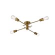 Living District Xavier 4-Light Mid-Century Metal Flush Mount in Brass
