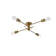 Living District Xavier 4-Light Mid-Century Metal Flush Mount in Brass