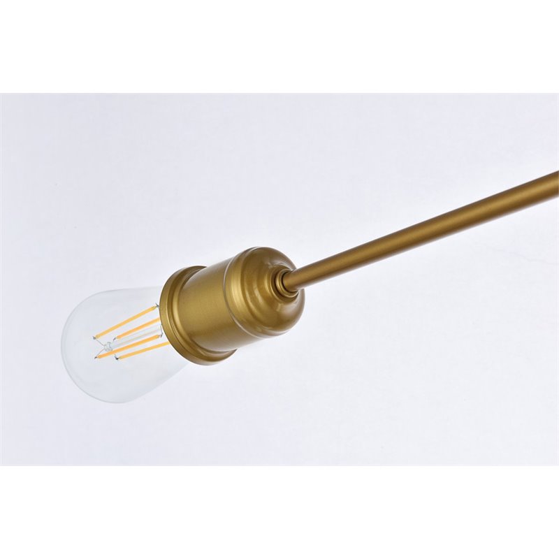 Living District Xavier 4-Light Mid-Century Metal Flush Mount in Brass