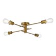 Living District Xavier 4-Light Mid-Century Metal Flush Mount in Brass