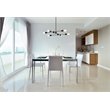 Living District Xavier 6-Light Mid-Century Metal Pendant in Black