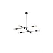 Living District Xavier 6-Light Mid-Century Metal Pendant in Black