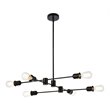 Living District Xavier 6-Light Mid-Century Metal Pendant in Black