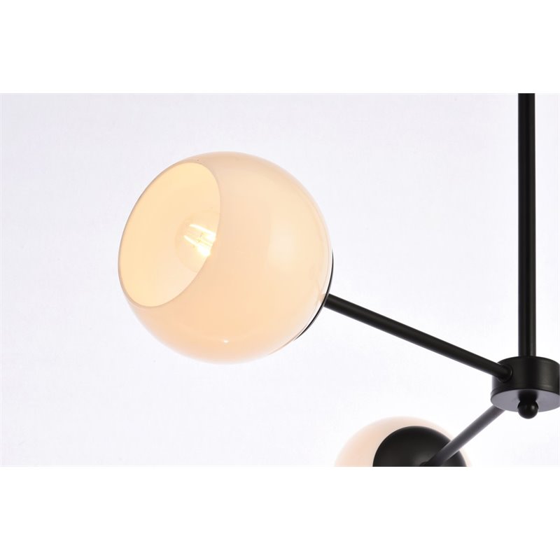 Living District Briggs 3-Light Mid-Century Metal Pendant in Black and White