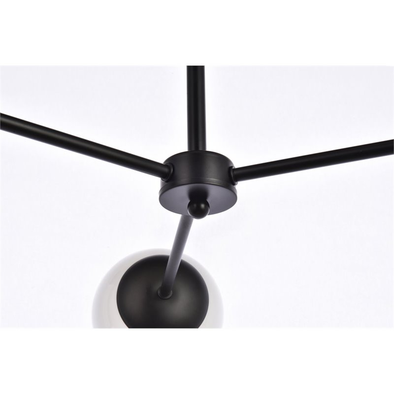 Living District Briggs 3-Light Mid-Century Metal Pendant in Black and White