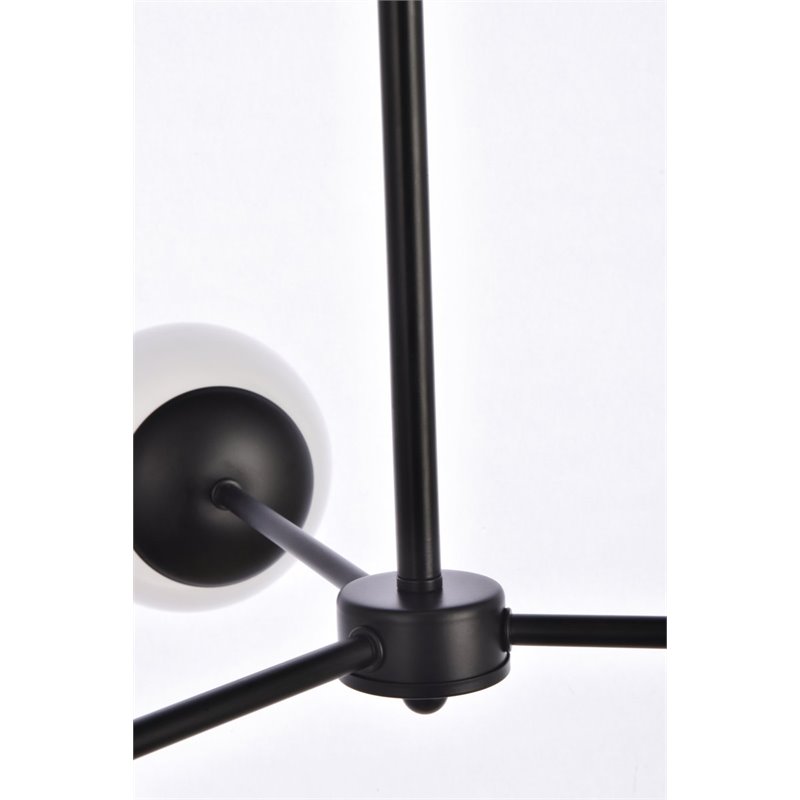Living District Briggs 3-Light Mid-Century Metal Pendant in Black and White