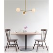 Living District Briggs 3-Light Mid-Century Metal Pendant in Brass and White
