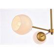 Living District Briggs 3-Light Mid-Century Metal Pendant in Brass and White